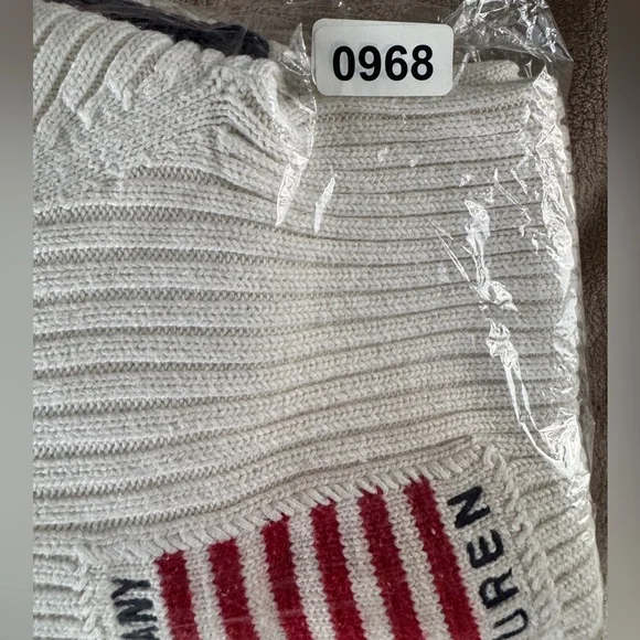 Ralph Lauren Polo Jeans Flag Sweater Ivory USA Preppy Vintage 90s - Picture 14 of 14